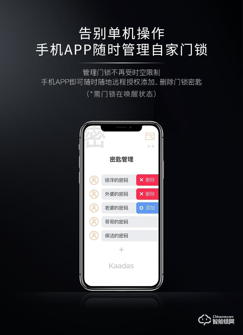 凱迪仕智能鎖 K200屏下指紋遠程智控智能鎖