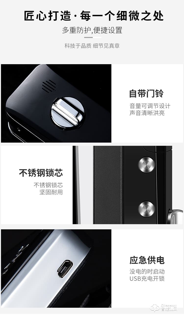 艾創米智能鎖 B999辦公室單雙門免開孔刷卡密碼鎖