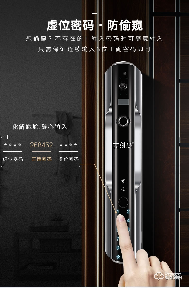 艾創米智能鎖 TK01-1全自動監控攝像頭防盜門電子鎖