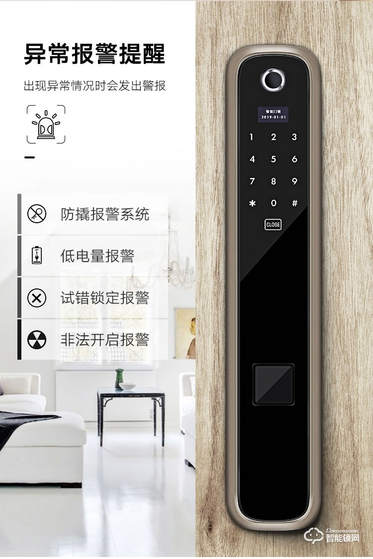 艾創(chuàng)米智能鎖 S119新品家用防盜門大門電子門鎖