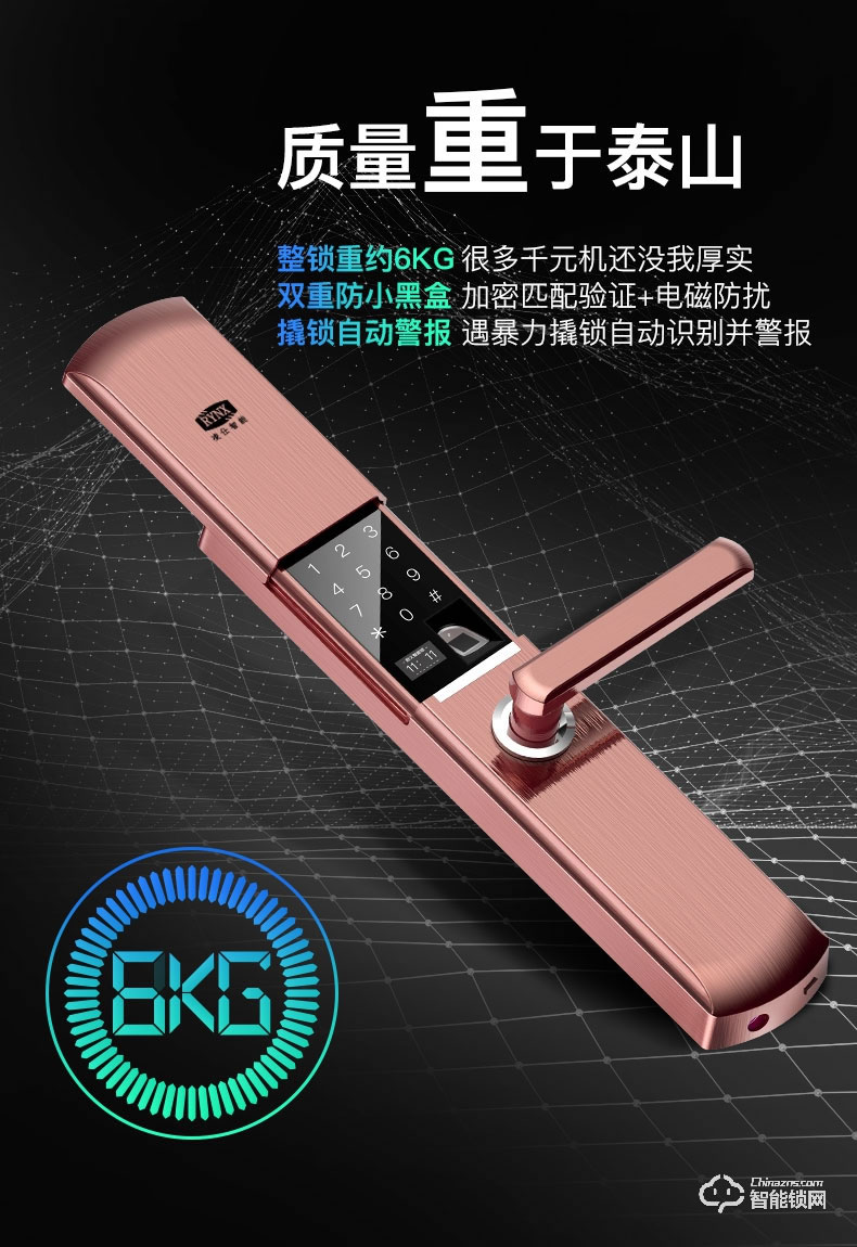 凌仕智能鎖 H13指紋密碼鎖智能鎖電子鎖