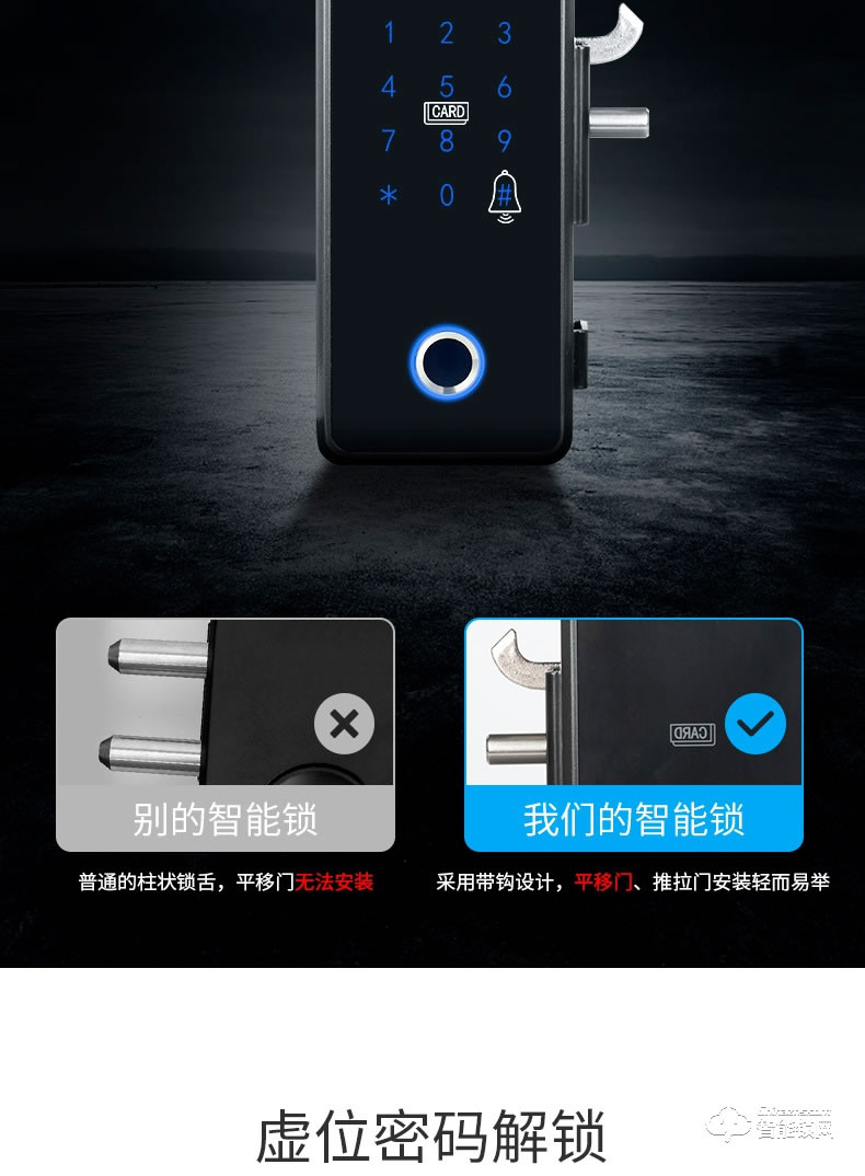 創鴻智能鎖 新玻璃門指紋鎖單雙門密碼鎖
