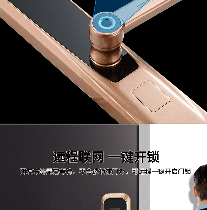 創(chuàng)鴻智能鎖 T21家用一握開把手指紋鎖