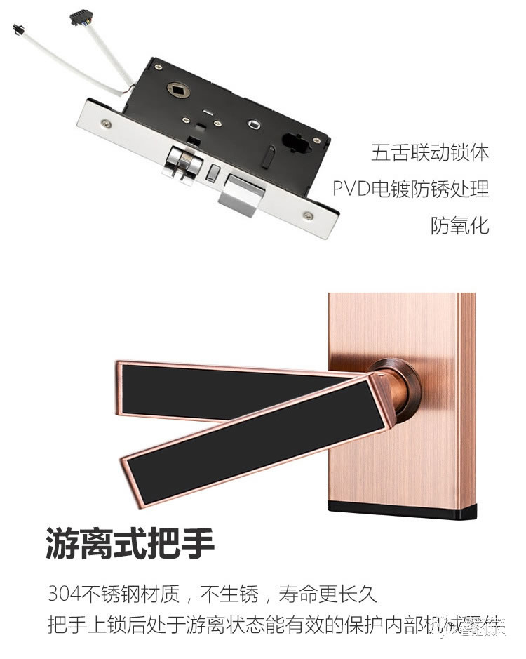 創(chuàng)鴻智能鎖 63RFQH酒店刷卡智能門鎖感應(yīng)鎖