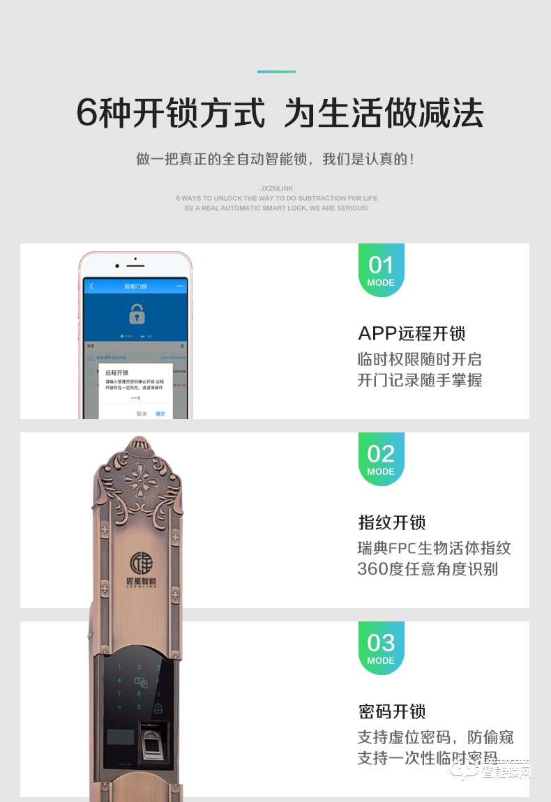 匠星智能鎖 JP1別墅大門歐式雙開門密碼門鎖