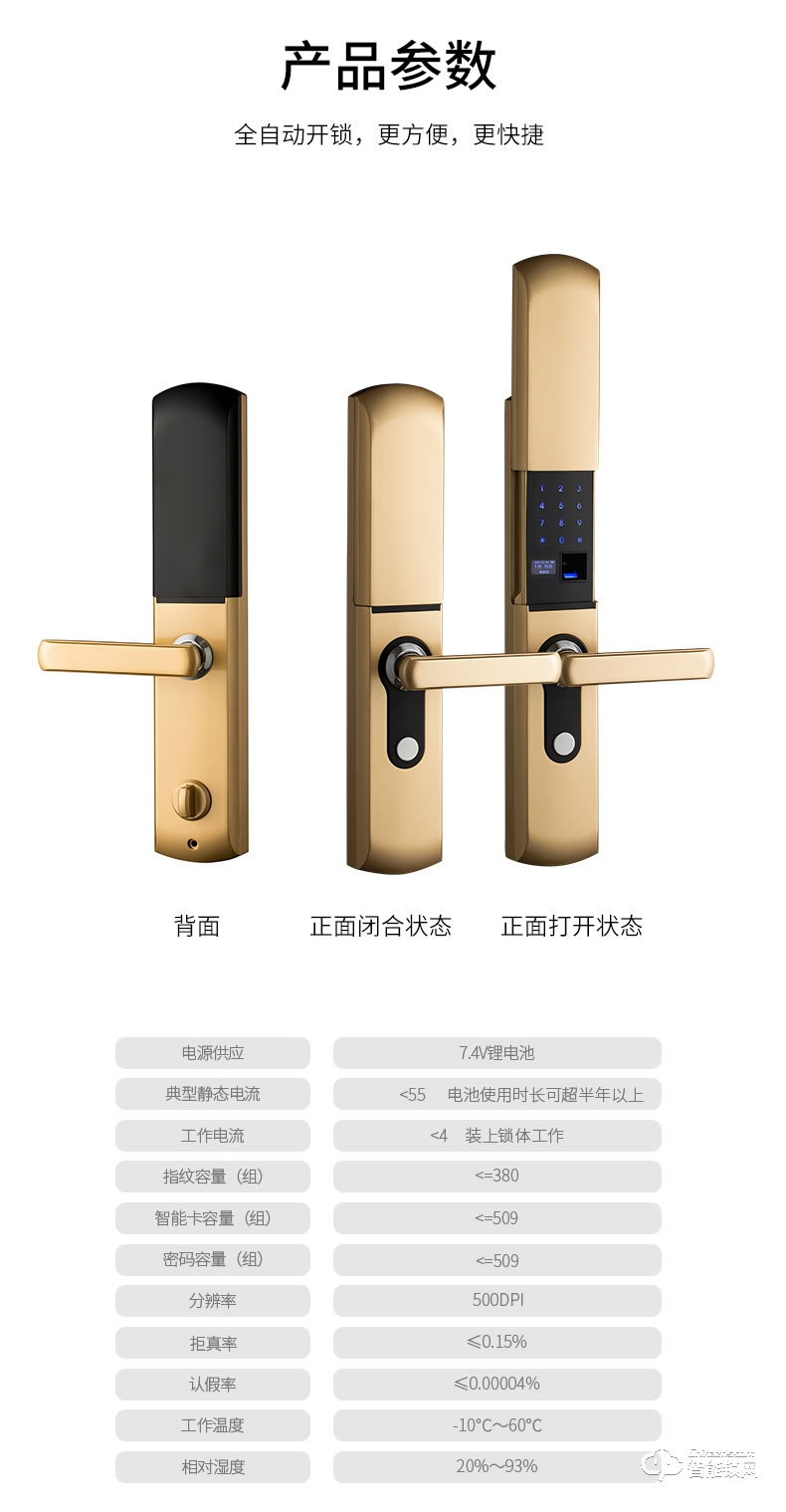 紐冠智能鎖 N803防盜門滑蓋電子門鎖