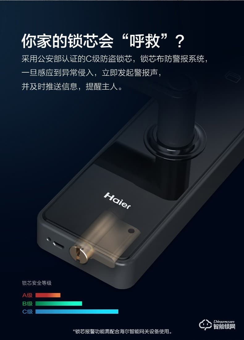 海爾智能鎖 E20家用防盜門智能門鎖電子密碼鎖
