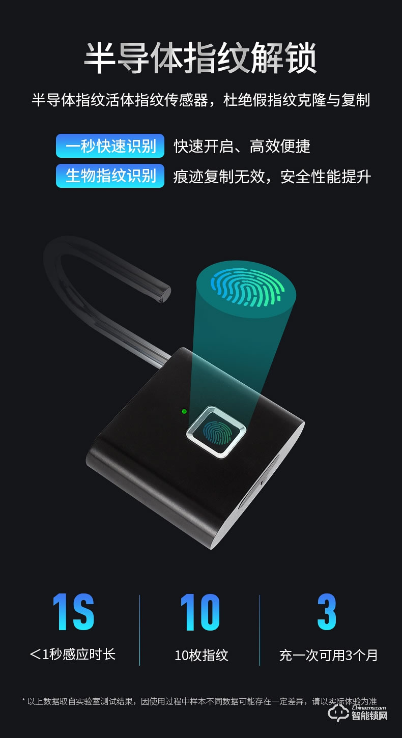 邦臣智能鎖 GS3010指紋掛鎖智能電子鎖