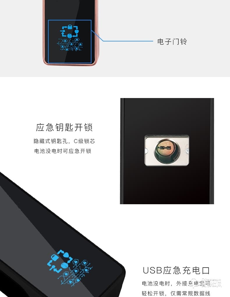 邦臣智能鎖 F3全自動人臉識別鎖大門鎖