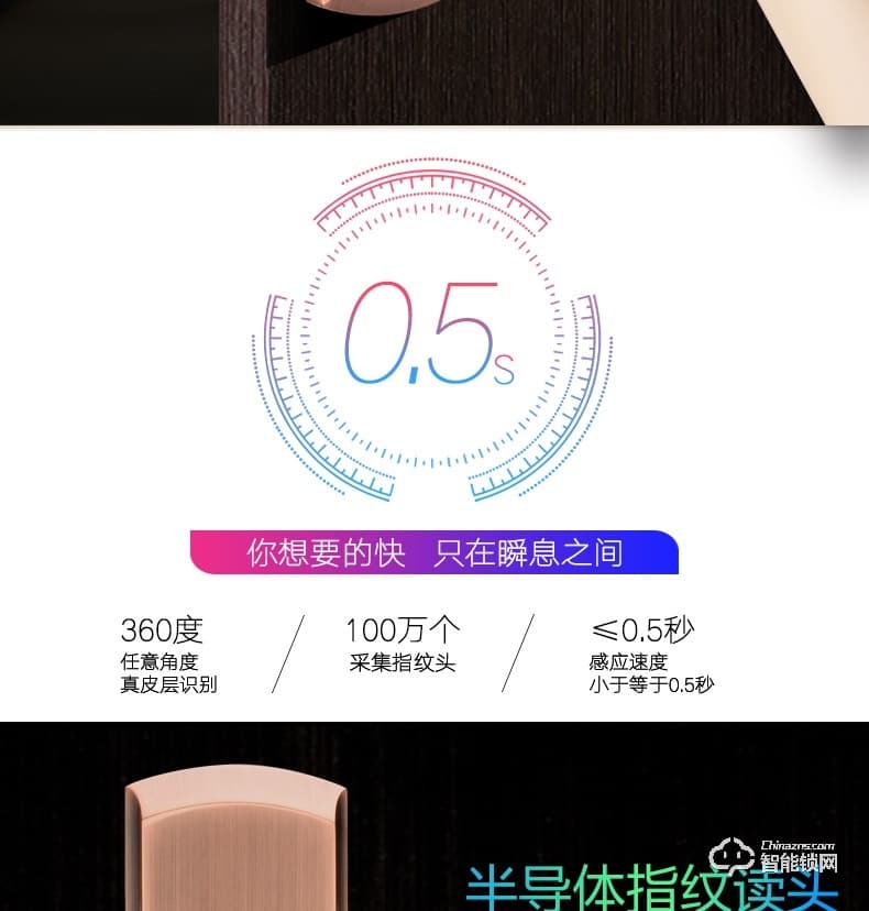 比利熊智能鎖 815全自動下滑蓋智能鎖