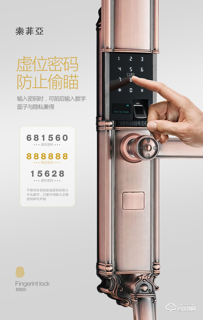 索菲亞智能鎖 S9別墅防盜門家用智能鎖
