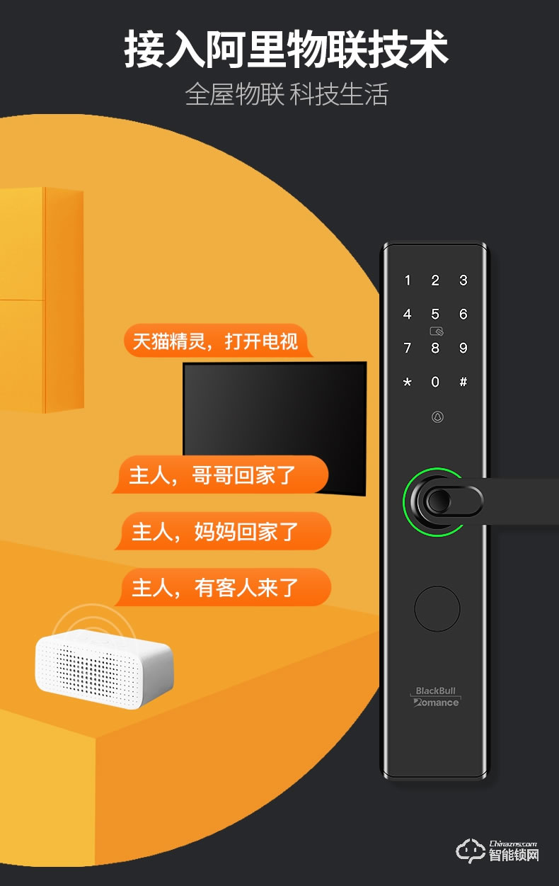 羅曼斯智能鎖 G3家用防盜門指紋鎖電子門鎖