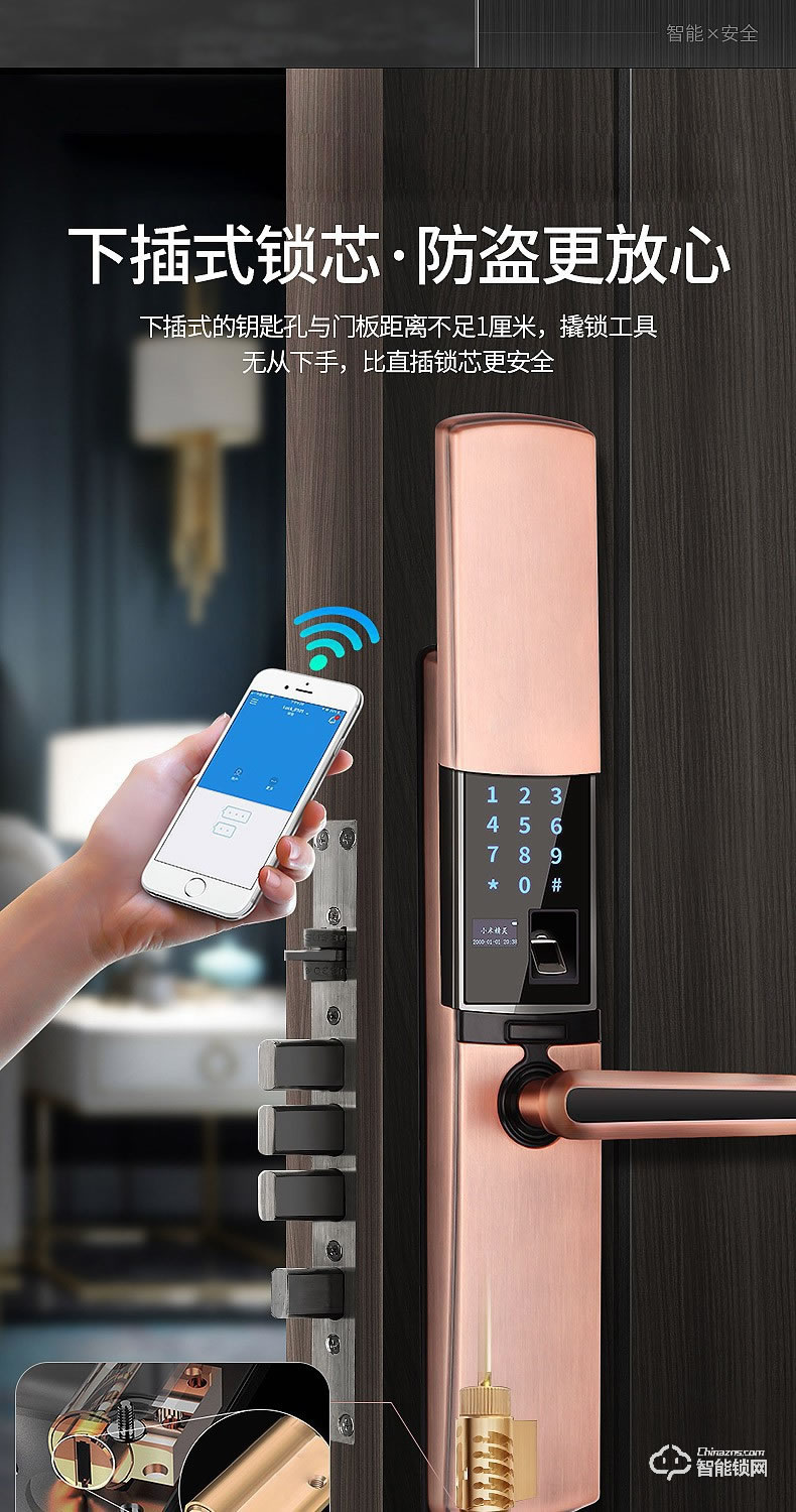 森太智能鎖 ST81防盜門鎖家用防貓眼刷卡鎖