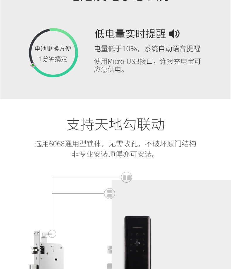 歐西姆智能鎖 M1850F家用防盜小程序電子指紋鎖