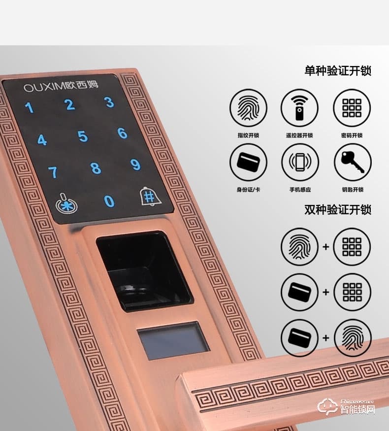 歐西姆智能鎖 M1800F家用防盜門鎖刷卡密碼鎖