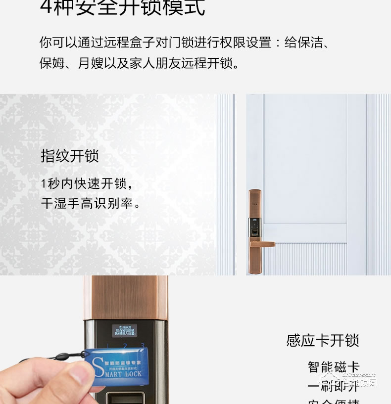 歐西姆智能鎖 M1880F家用防盜門鎖刷卡密碼鎖