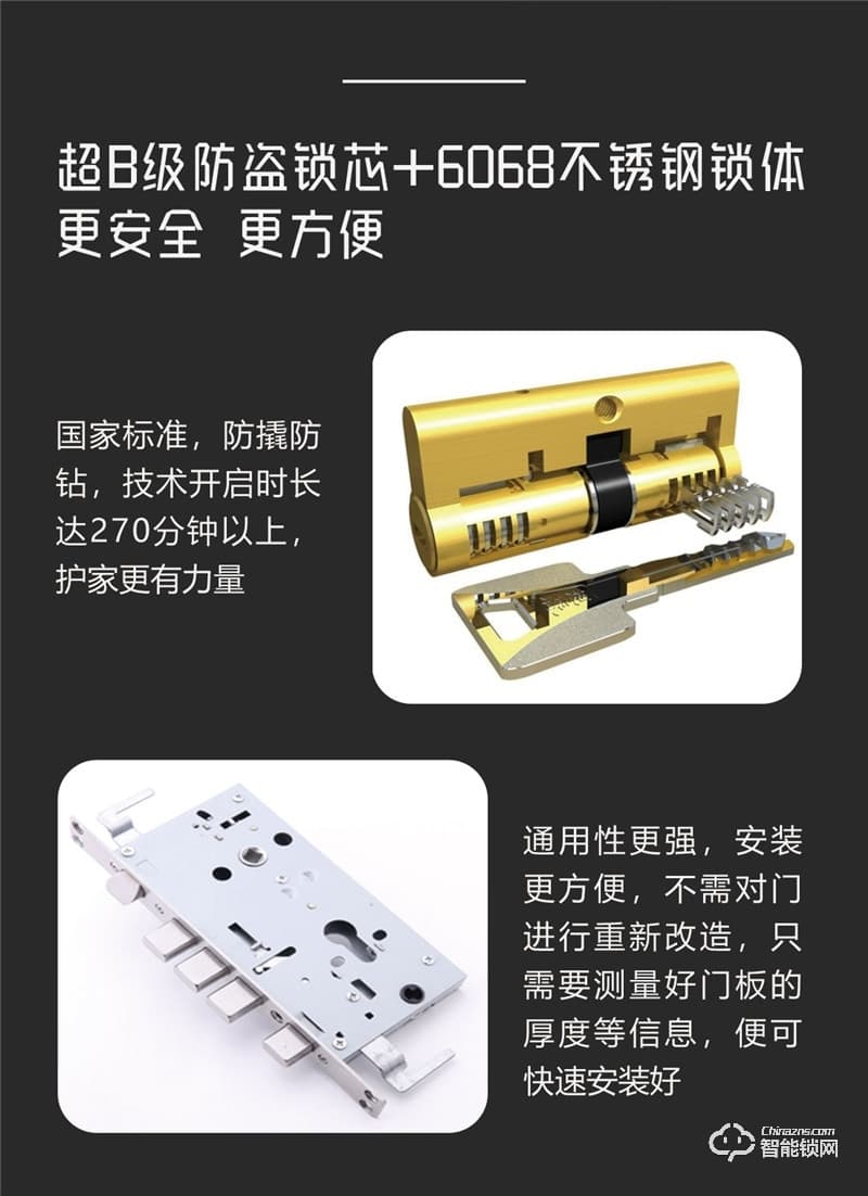 凱奇普智能鎖 E1704全自動(dòng)家用防盜門密碼鎖