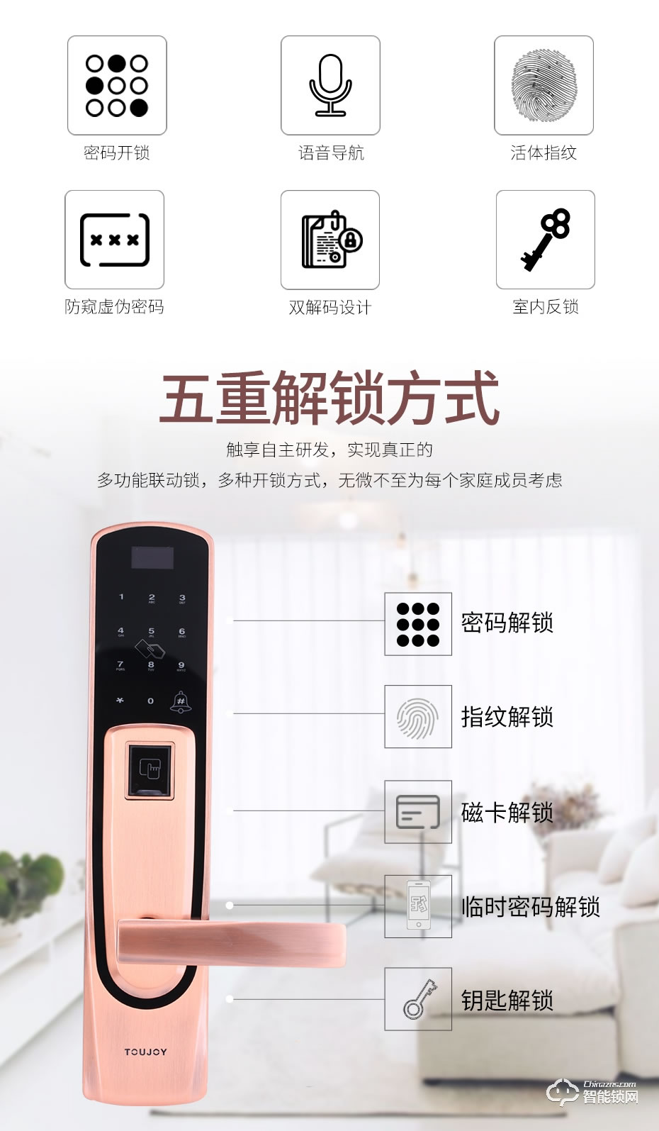 觸享智能鎖 CXL12系列時尚風智能門鎖