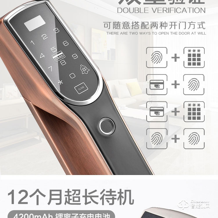 廣東凱恩斯智能鎖 自動開鎖遠程開門指紋密碼鎖