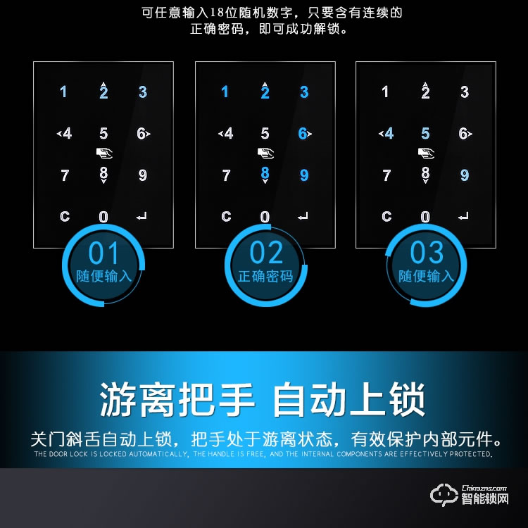 佛山凱恩斯智能鎖 家居指紋密碼鎖