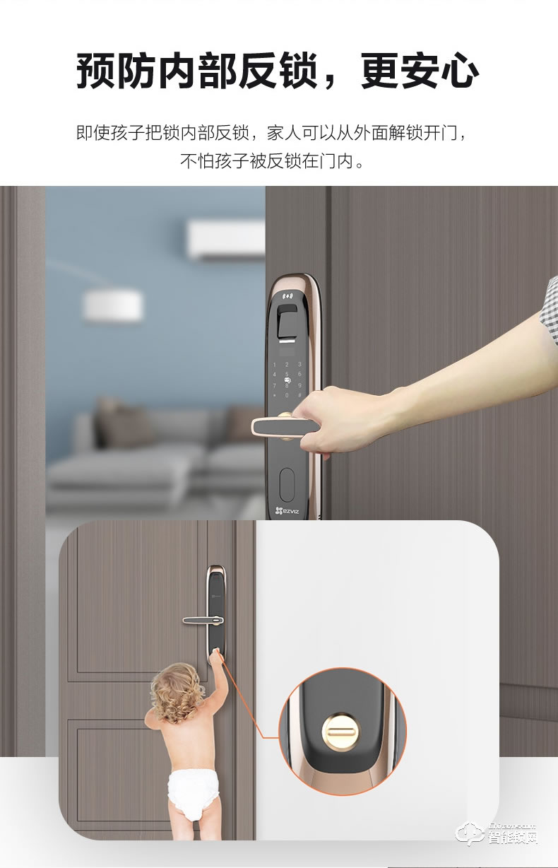 螢石智能鎖 DL21S家用互聯網防盜門電子鎖