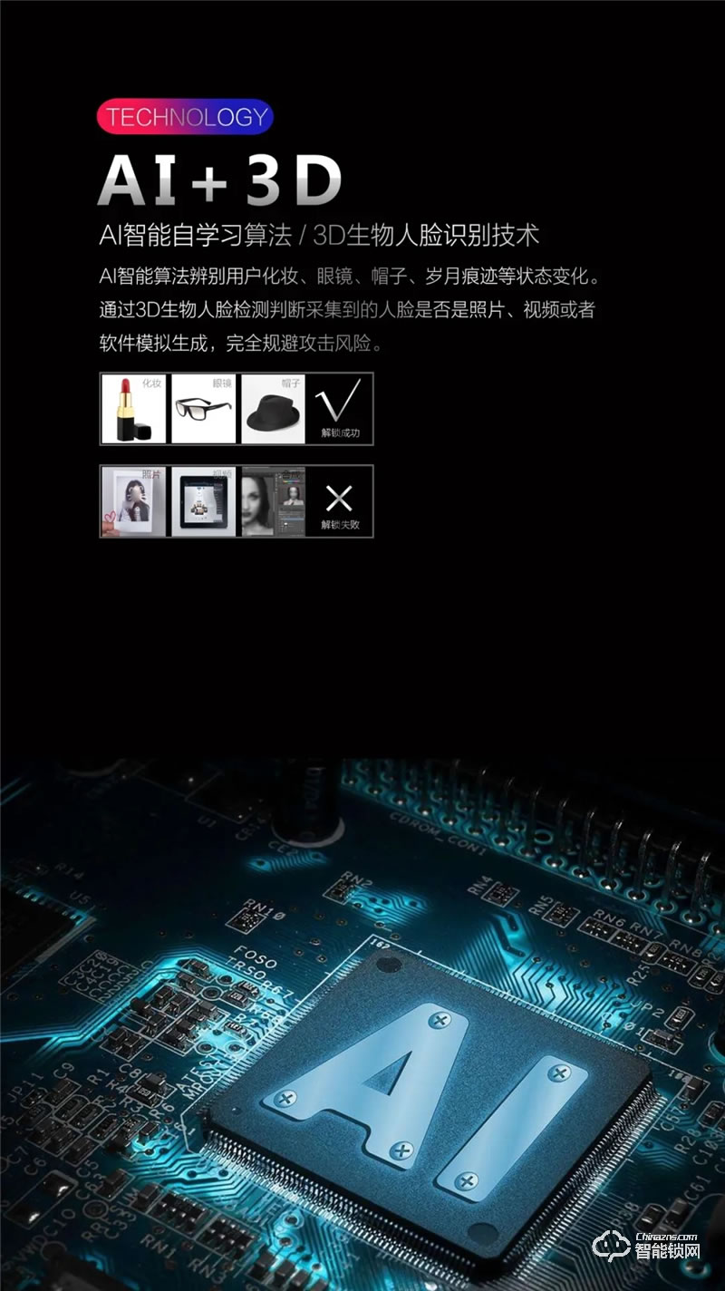 iLock智能鎖 701C3D人臉識別全自動智能鎖