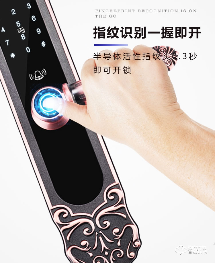 巨石智慧智能鎖 HR-L3歐式智能鎖別墅大門指紋鎖