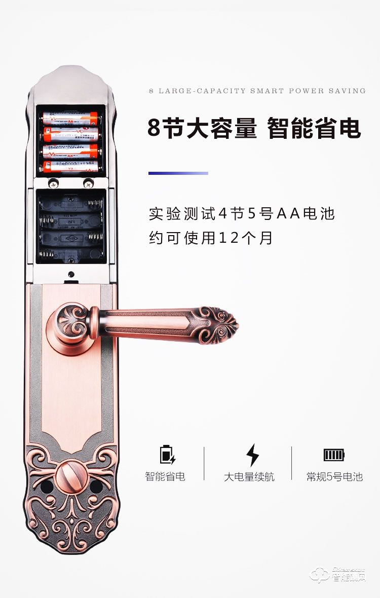 巨石智慧智能鎖 HR-L3歐式智能鎖別墅大門指紋鎖