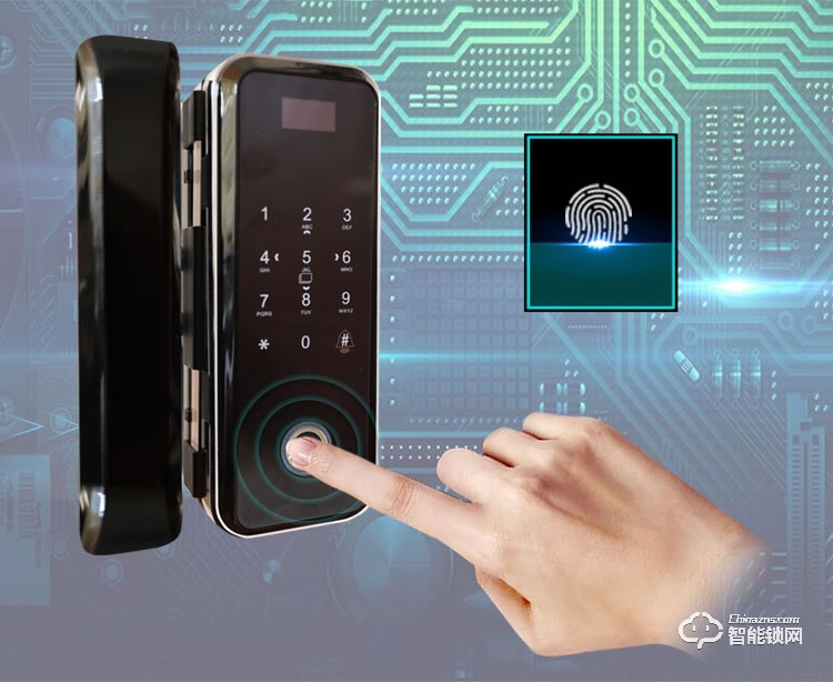 科林達智能鎖 A8指紋智能密碼玻璃鎖