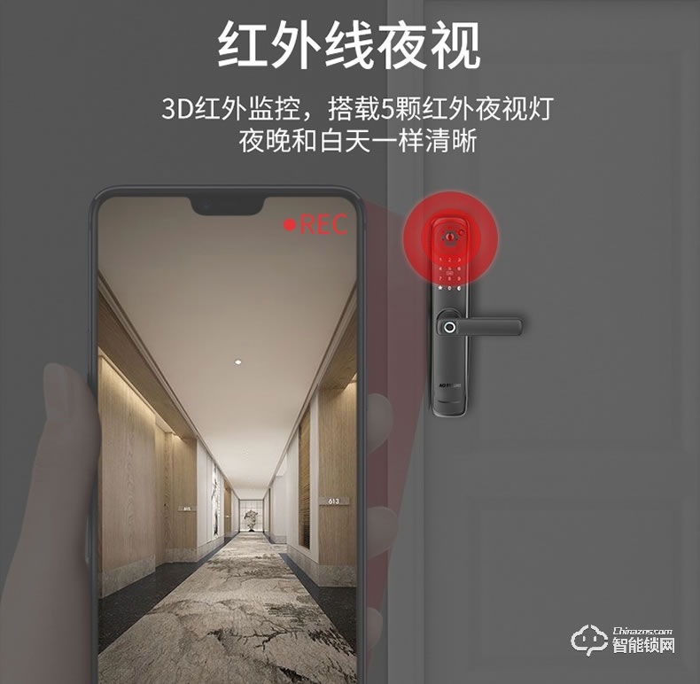 奧富仕智能鎖 AFS-A8貓眼可視wifi智能鎖