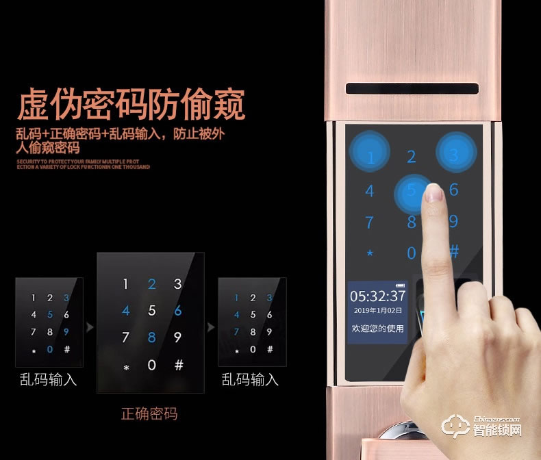 普利邦智能鎖 家用防盜民宿自動電子鎖