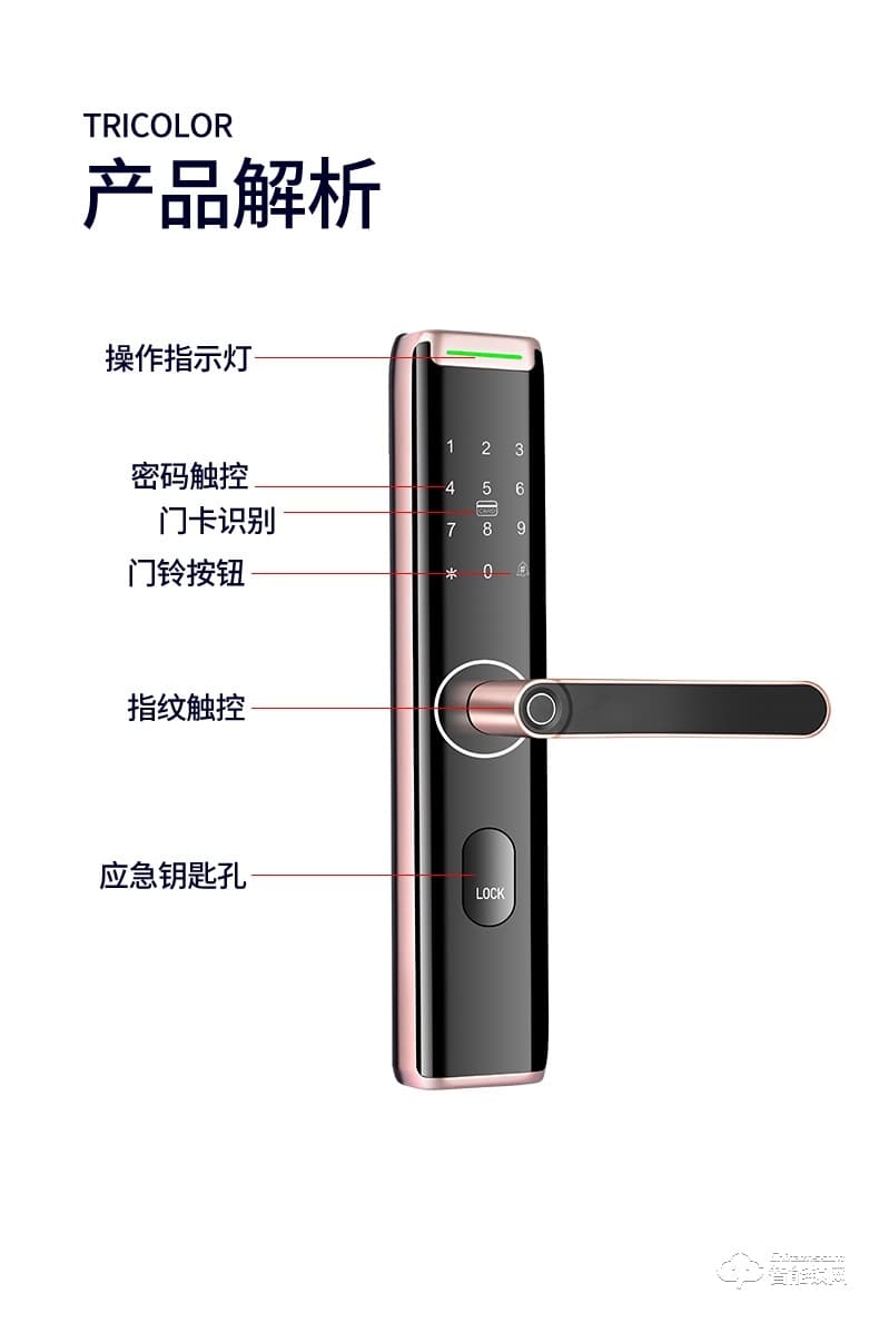 普利邦智能鎖 家用密碼鎖防盜電子智能鎖