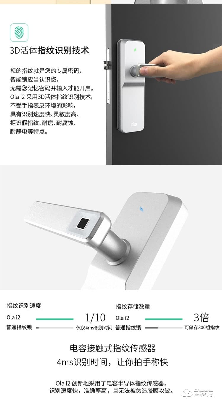 歐樂智能鎖 i2室內門木門指紋鎖智能鎖