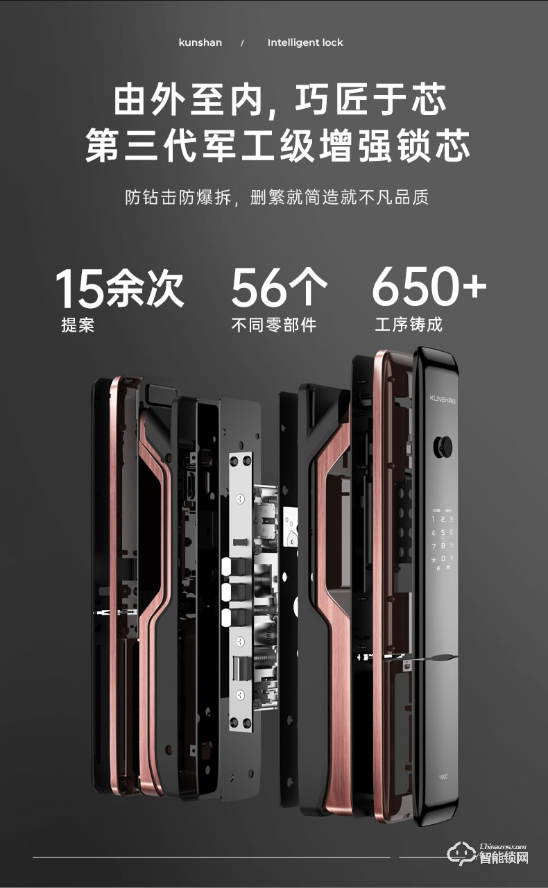 琨山通用智能鎖 Y900全自動(dòng)密碼鎖智能鎖
