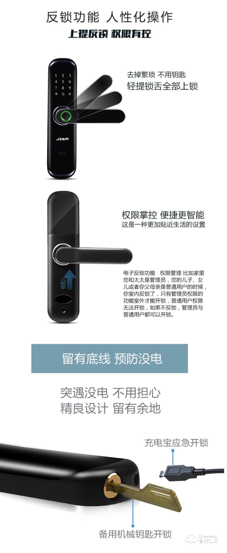 珈門智能鎖 F5房門木門專用鎖