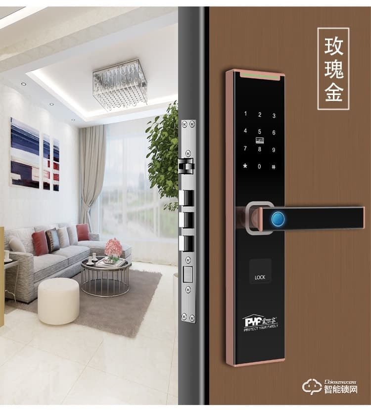 愛爾家智能鎖 Z10家用防盜門指紋密碼刷卡電子鎖