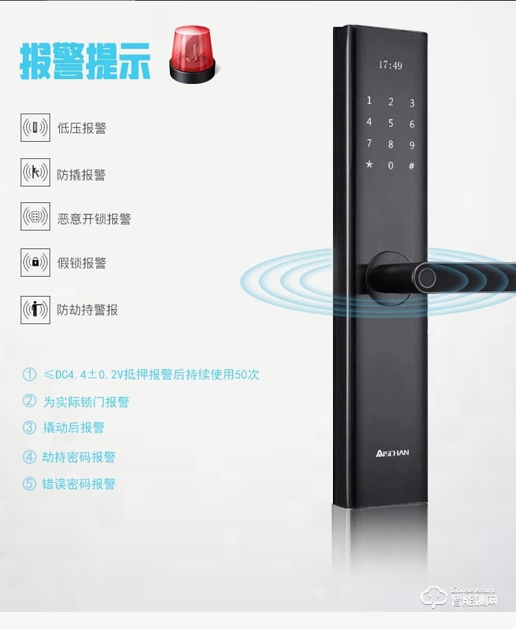 艾仕臣智能鎖 AS-006家用防盜門一握開大門鎖