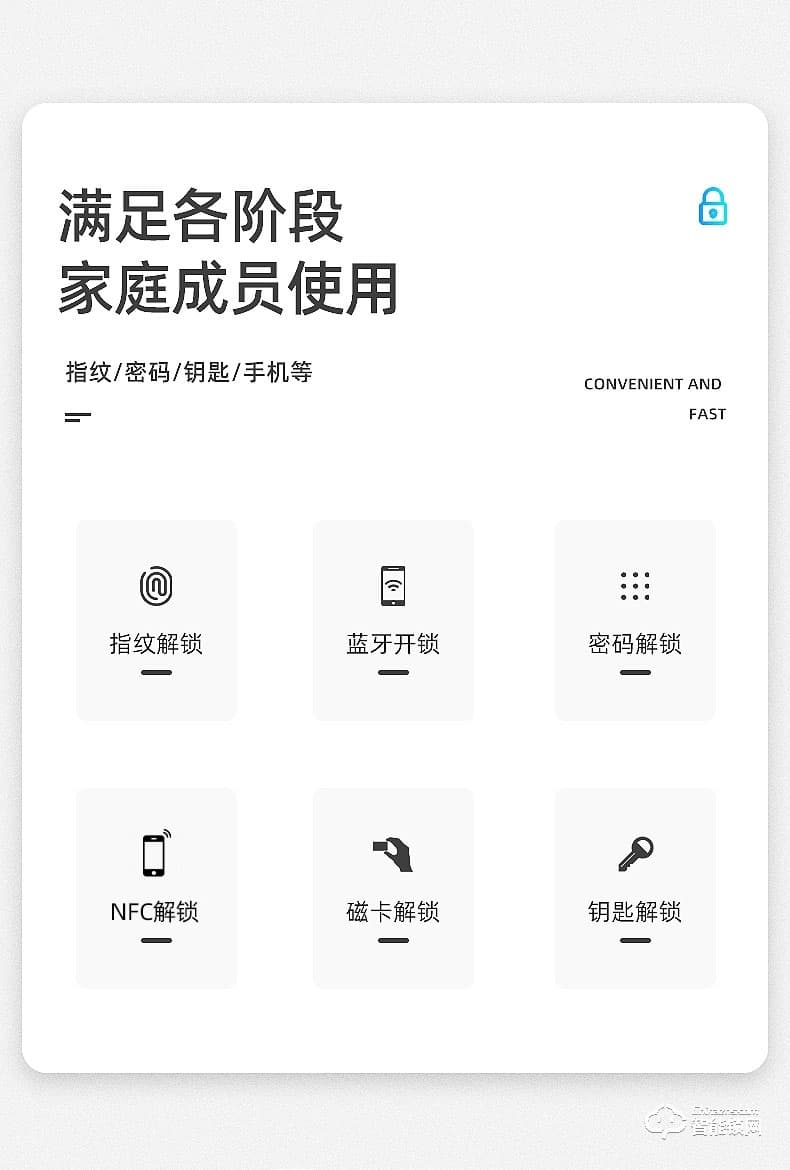 小凡智能鎖 E19家用防盜門室內(nèi)木門指紋密碼鎖