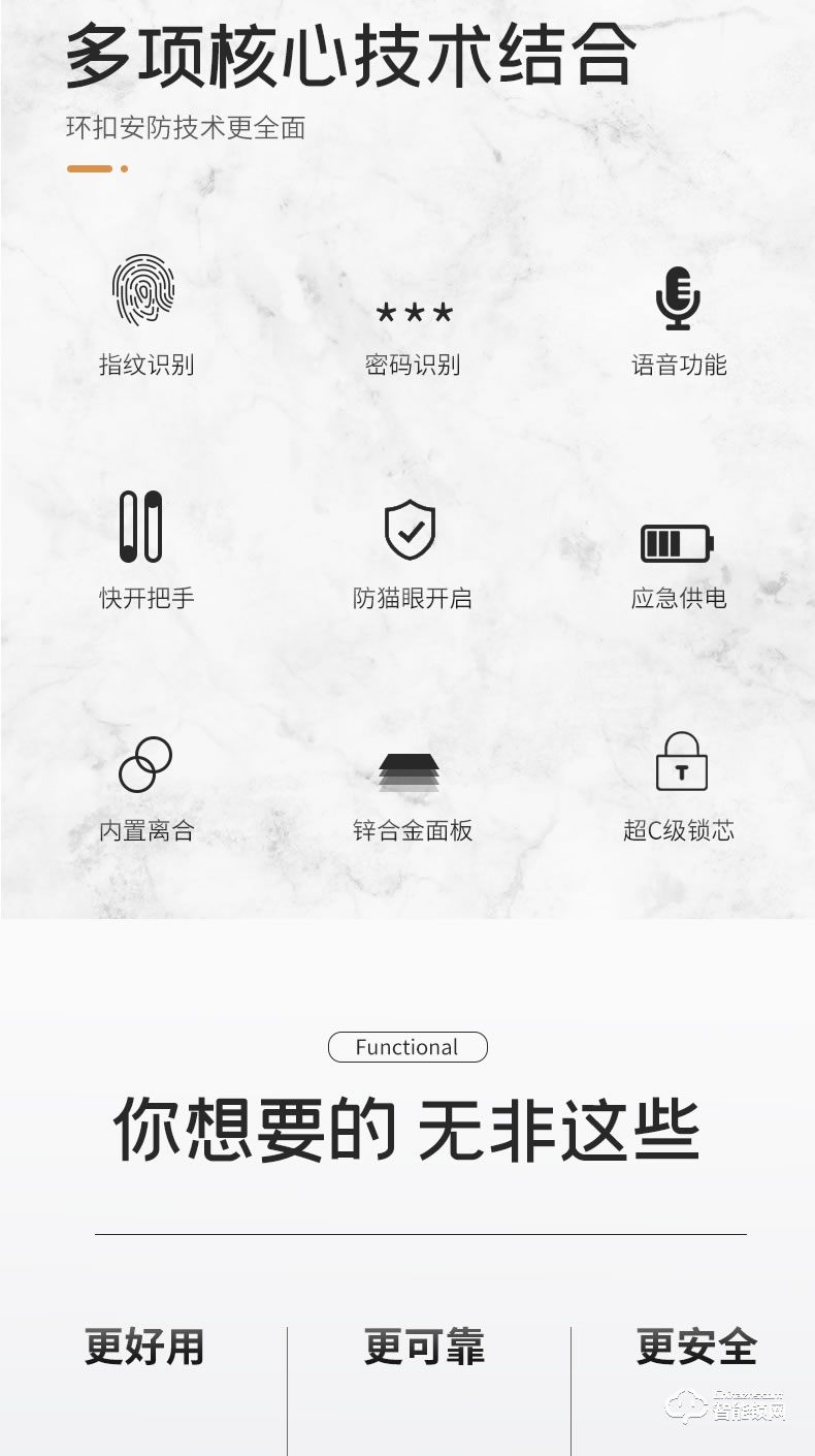 柯凌普智能鎖 星辰貓眼指紋鎖家用防盜門電子密碼鎖