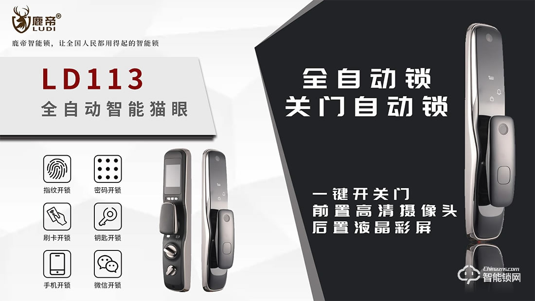 鹿帝智能鎖 LD113推拉式全自動智能門鎖