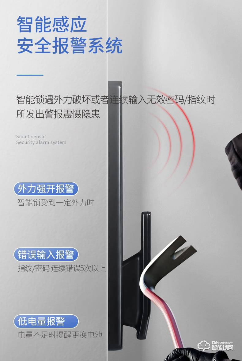 互威智能鎖 580帶屏可視家用智能門鎖