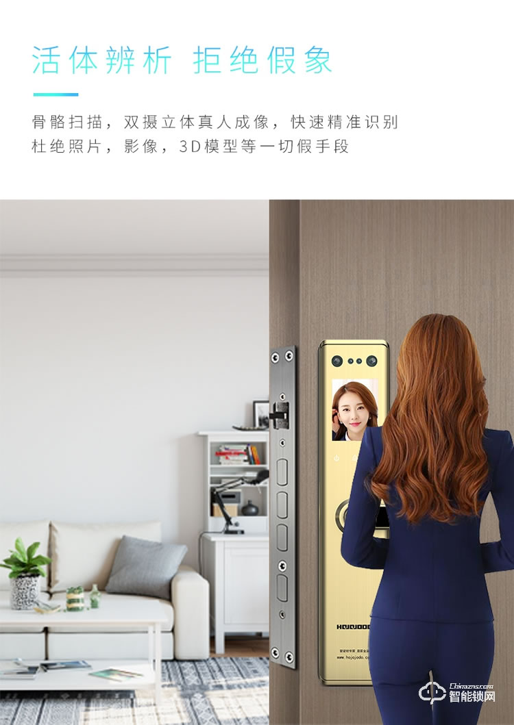 皇家金盾智能鎖 R50(凱旋一號(hào))人臉識(shí)別家用智能門電子鎖