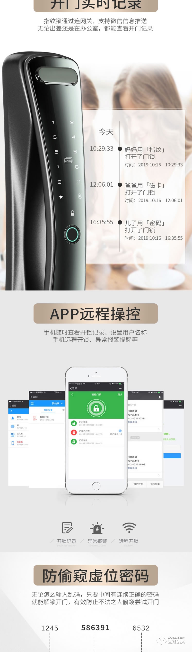 安嘉智能鎖  AN-理想家可視貓眼視頻指紋鎖