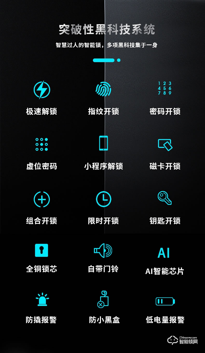 盧納森智能鎖 K6自動滑蓋電子密碼鎖