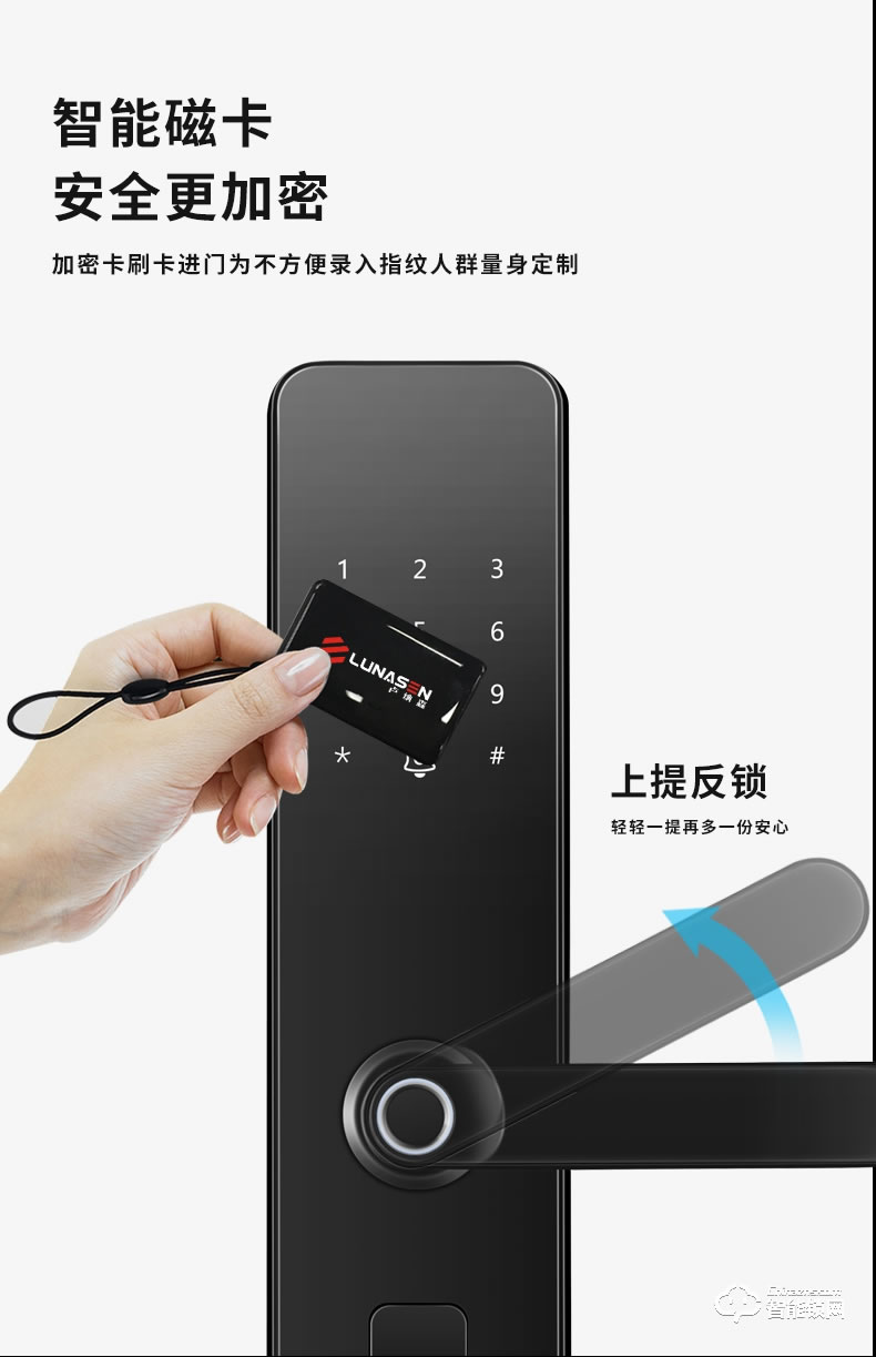 盧納森智能鎖 S5全自動直板密碼指紋鎖
