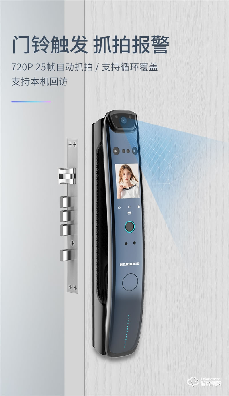 皇家金盾人臉鎖 F60M全自動人臉識別可視貓眼鎖