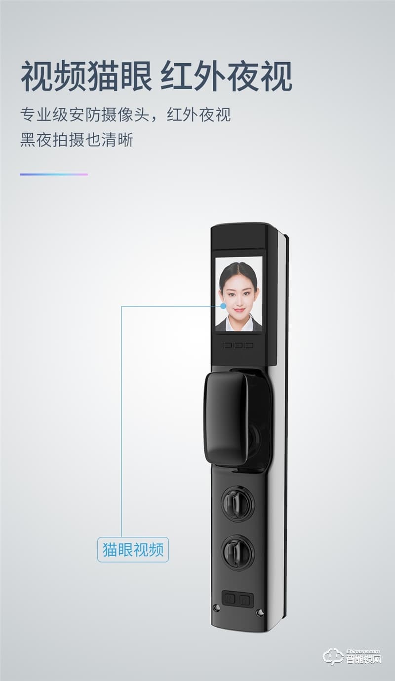 皇家金盾人臉鎖 F60M全自動人臉識別可視貓眼鎖