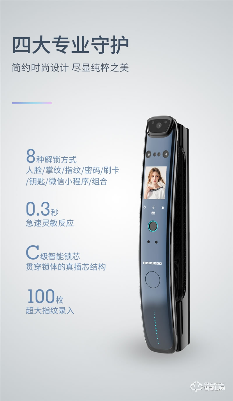 皇家金盾人臉鎖 F60M全自動人臉識別可視貓眼鎖