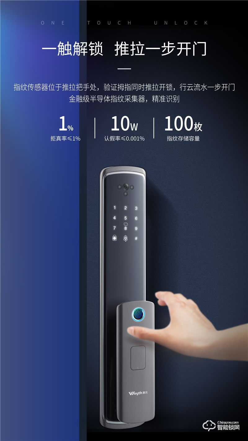 惠氏智能鎖 S-H6V可視貓眼全自動智能鎖