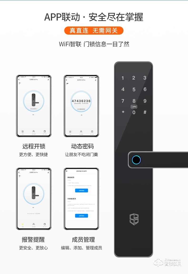 石將軍智能鎖 S3Pro家用防盜門智能門鎖密碼鎖